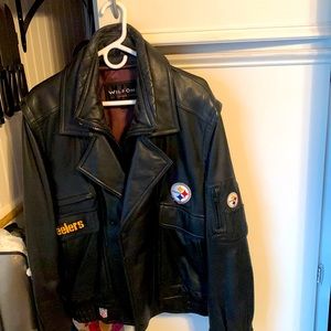 Wilson Leather Mens jacket- customized Pittsburgh Steelers Leather Jacket. Mint.